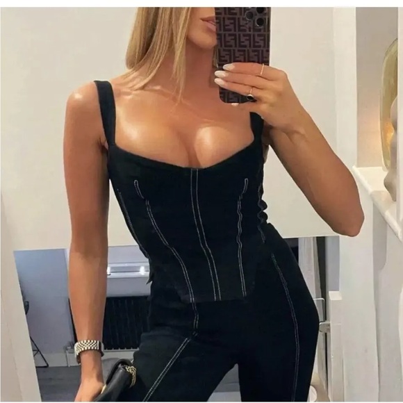 Zara Denim Corset Two Piece Set - Picture 7 of 9